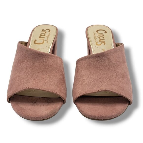 Circus by Sam Edelman Suzanna Mules Womens 7 Cameo Pink Microsuede - Picture 3 of 9